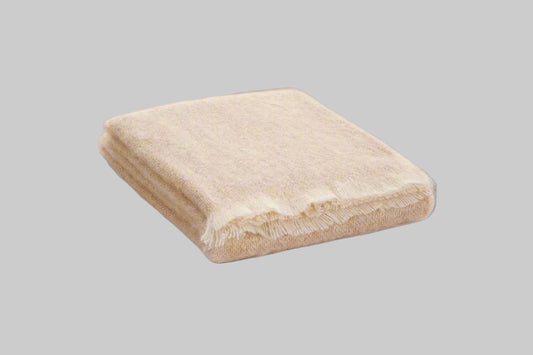 Ivory Mohair Throw Luxe Blanket