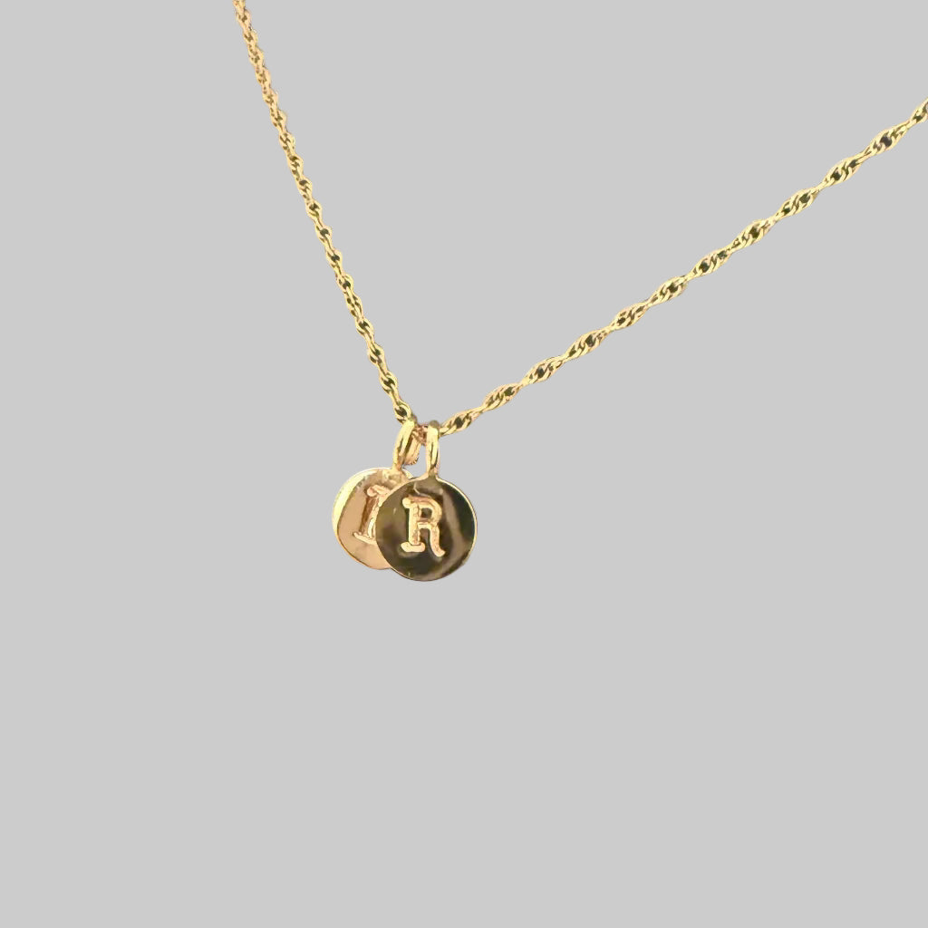 Petite Fine Letter Pendant and Chain Necklace