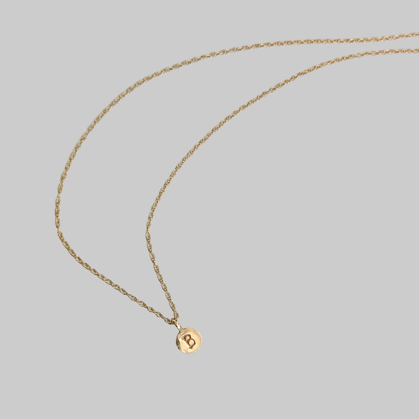 Petite Fine Letter Pendant and Chain Necklace